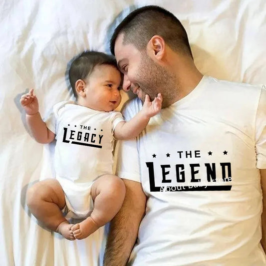 The Legend and Legacy Family Matching Clothes Tshirt Baby Bodysuit Family Look Daddy and Me Father Daughter Son Family Clothes